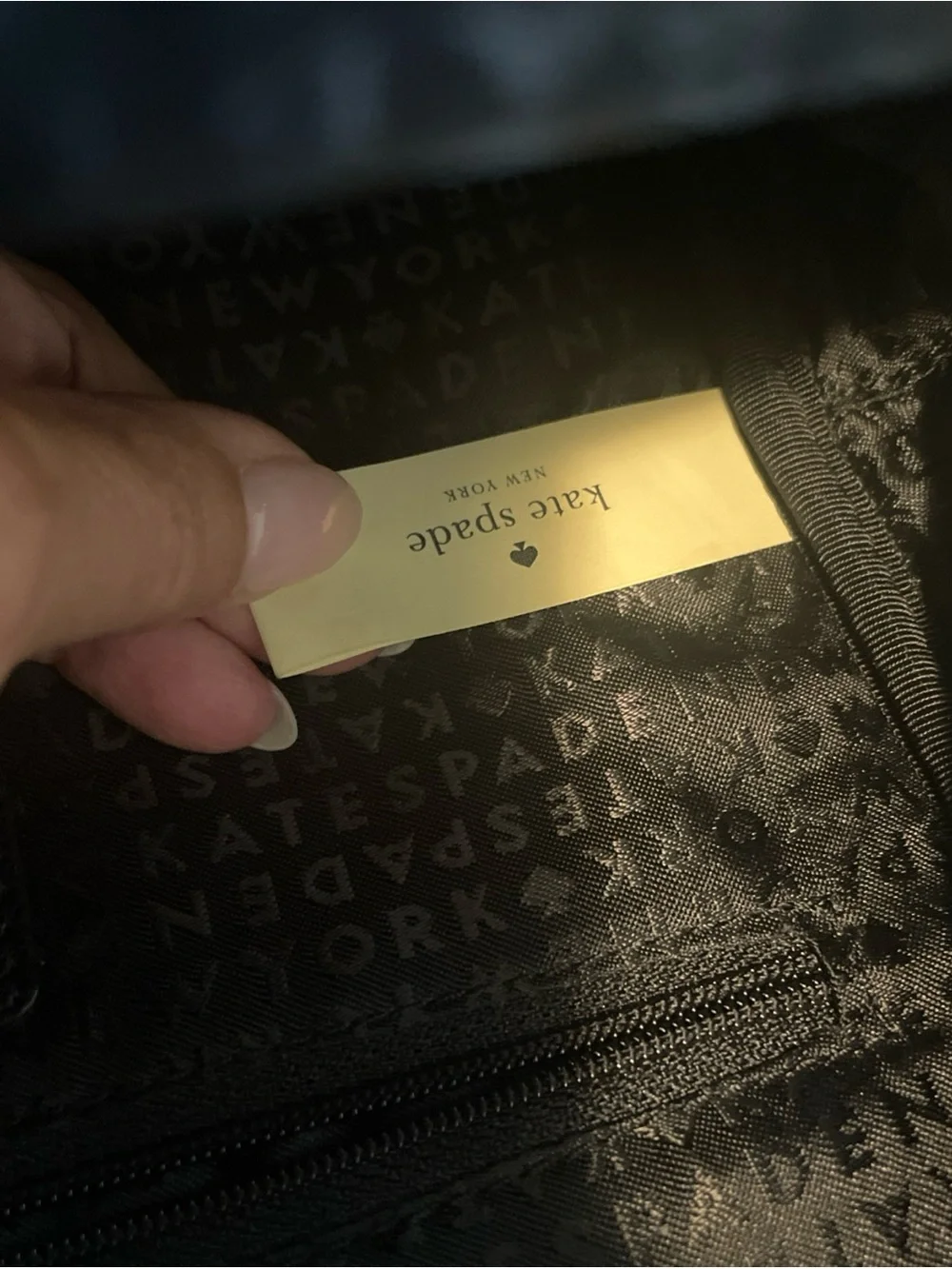kate spade Black Nylon Backpack with Gold Hardware